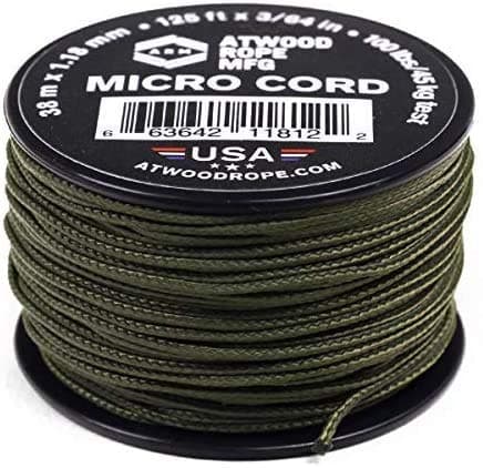 Atwood Rope MFG Micro Utility Cord 1.18mm X 125ft Reusable Spool | Tactical Nylon/Polyester Fishing Gear, Jewelry Making, Camping Accessories