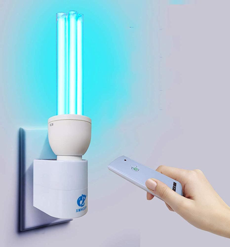 Indoor Disinfection Uv-c Compact germicidal lamp UV Ozone sterilizer lamp air Purifier with lamp Holder and Remote Control,30W Ozone Base Remote Control