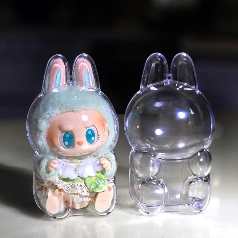 GenericSitting Labubu Version 2 Clear Acrylic Hard Case for Protecting Precious Dolls (Case Only)