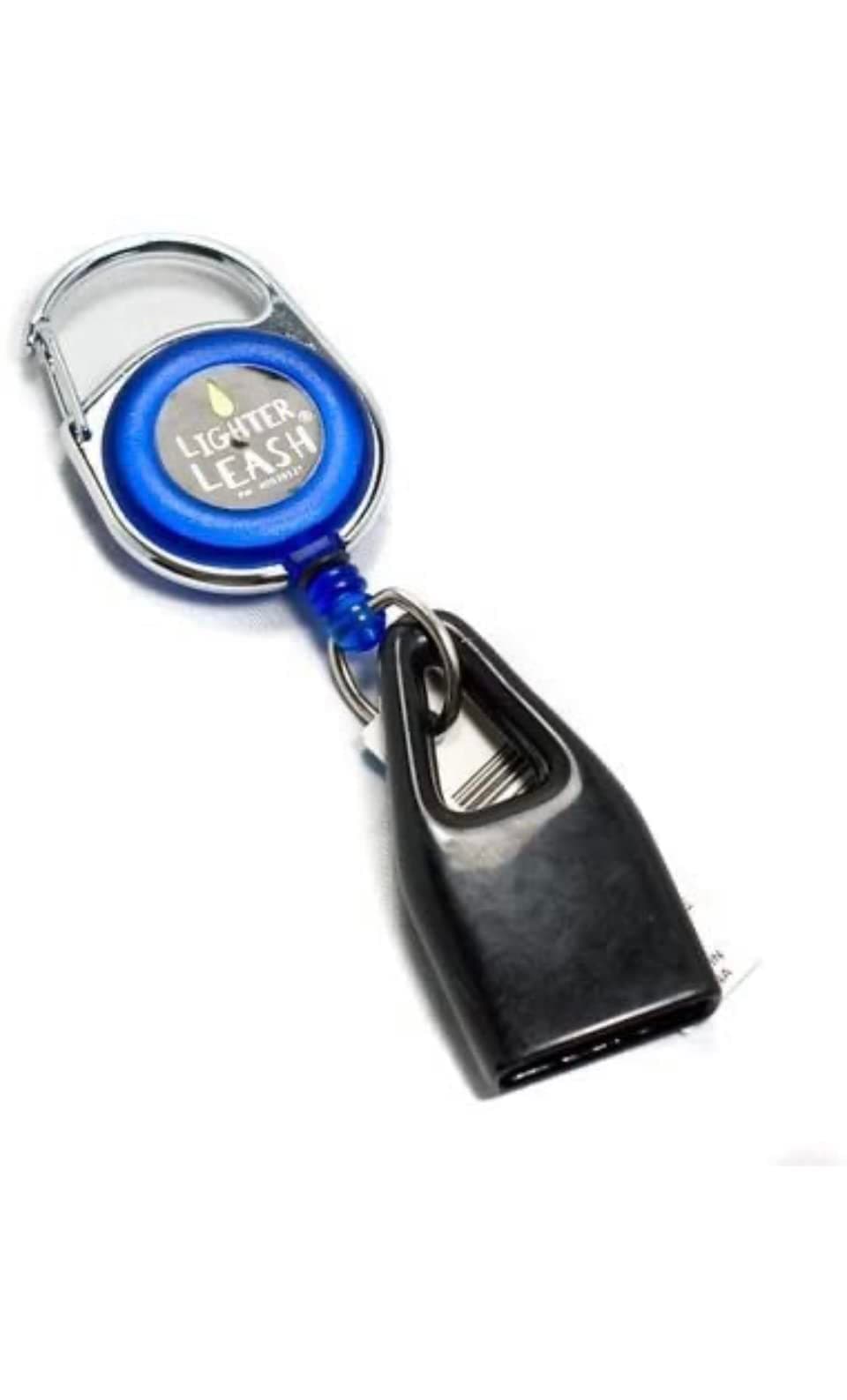 Premium Lighter Leash Retractable Keychain Clip (Blue)