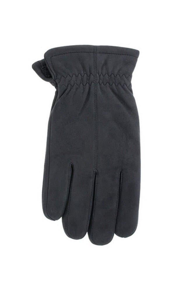 Men's 'Jackaroo' Sheepskin Leather Gloves with Fleece Lining By Grandoe (10.5-11 (XL), Black Well Worn)