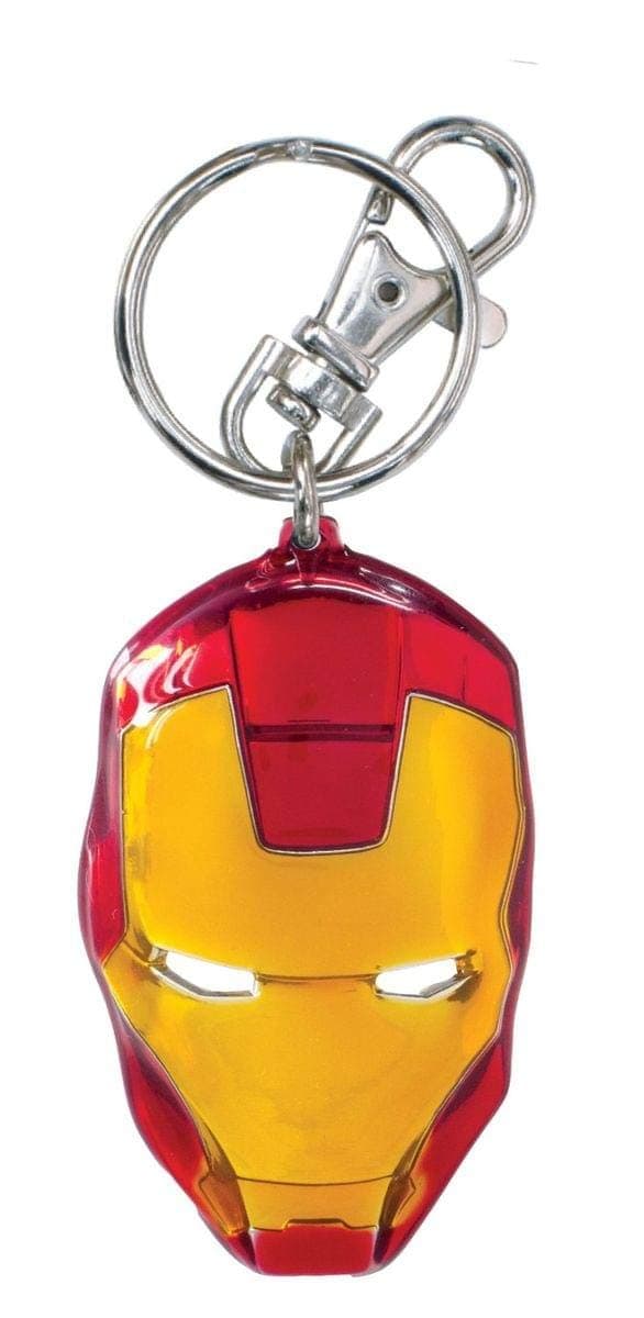 Marvel Iron Man Classic Face Color Pewter Keyring,Red, Yellow