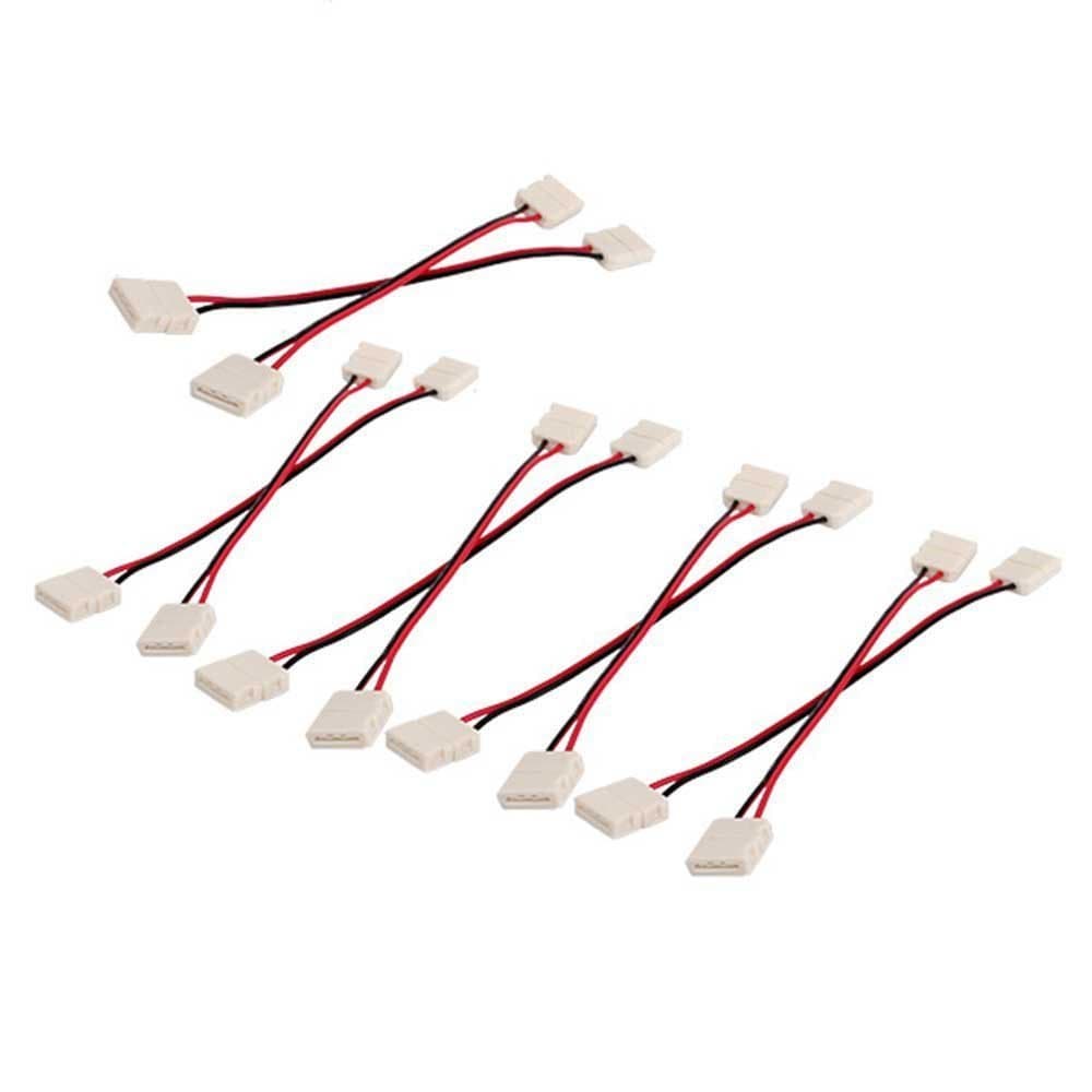 Generic 2 Pin Connector Adapter Double Head Line RGB 5050 Led Strip Light 10mm Width Pack Of 10