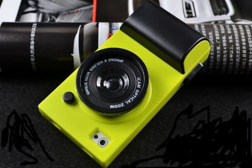 NEW!!! Cute Retro Vintage iCam Simulation Camera Hard Case Cover for Apple iPhone 4 4S 4G (INCLUDE WEARING STRIP) (NEON GREEN)