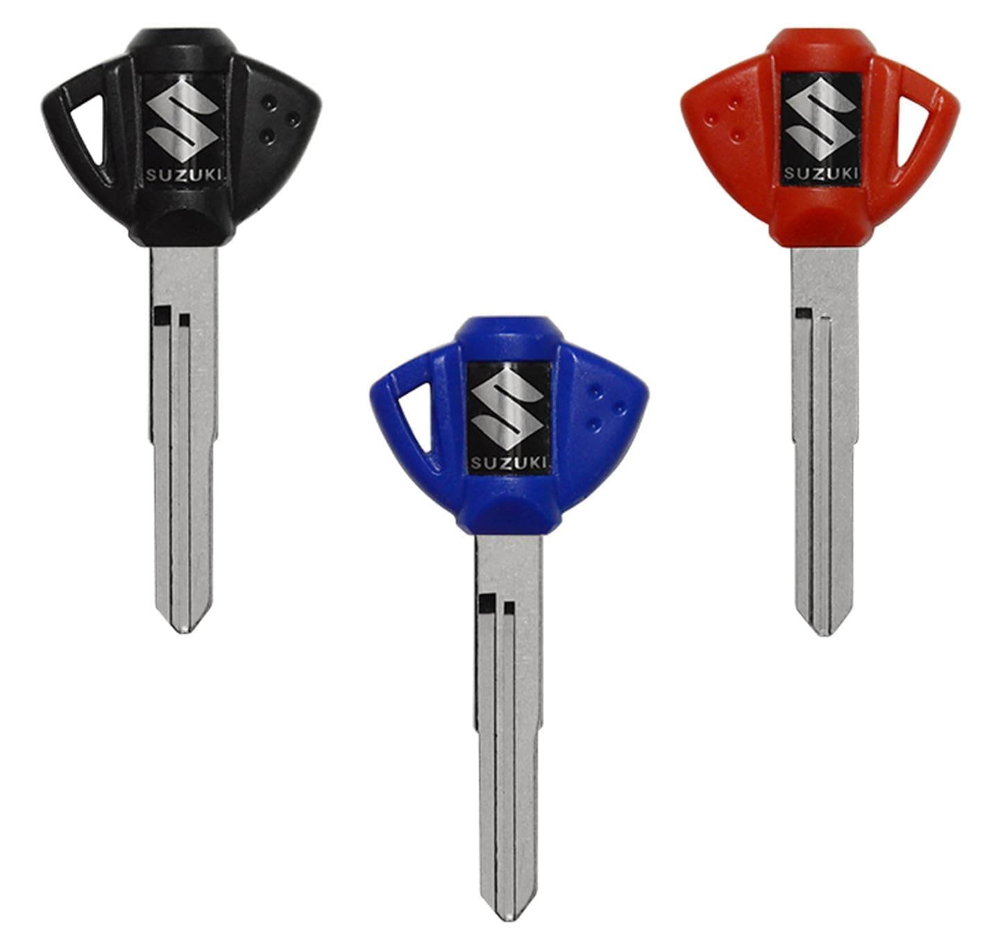 3 Pack Motorcycle Blank Key Uncut Blade Compatible with Suzuki GSXR 600 750 1000 GSX1300R GSF 650 C50/M50 C90 C109R M90 M109R RF600R RF900R