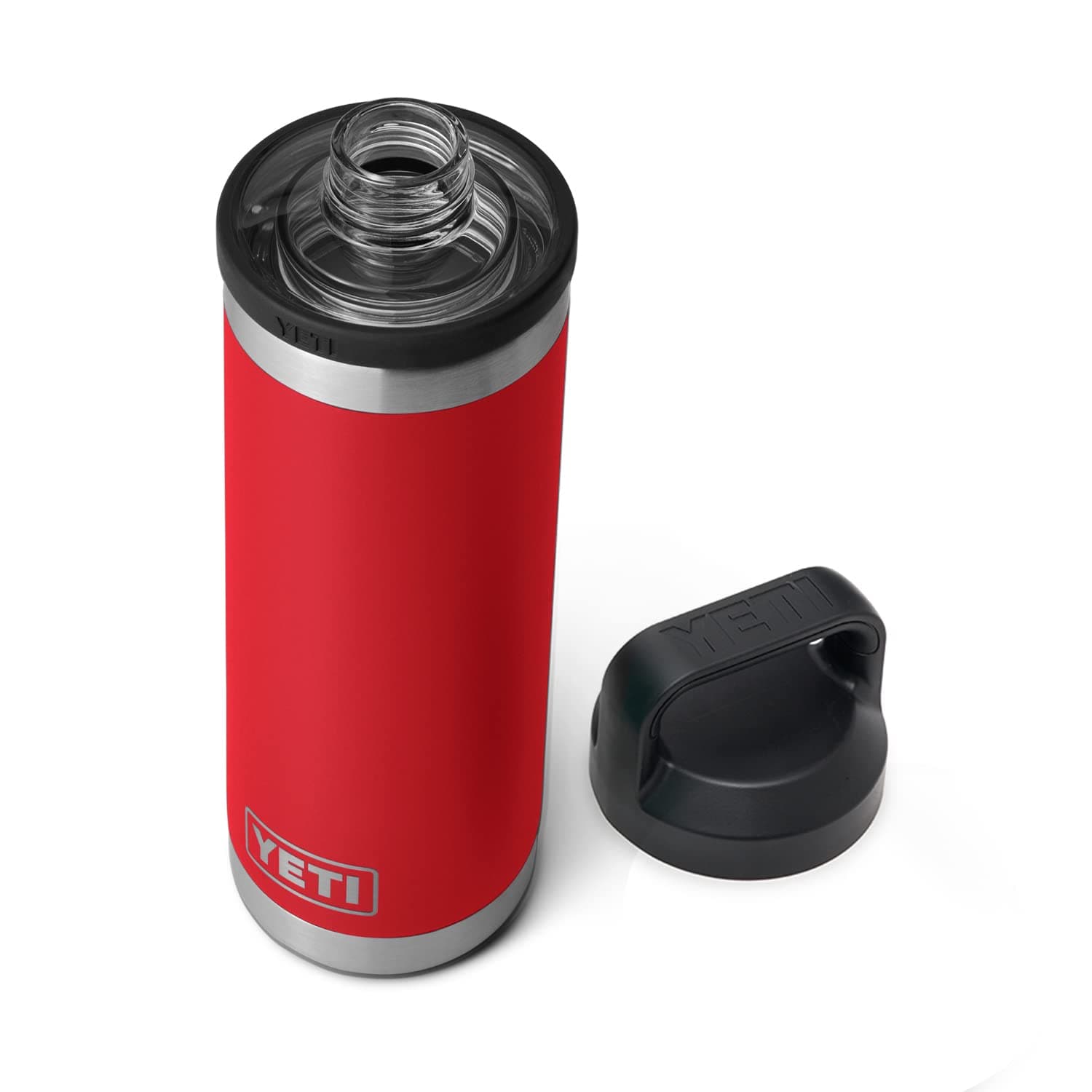 Yeti Rambler 18oz Bottle Vacuum Insulated Stainless Steel with Chug Cap, Rescue Red
