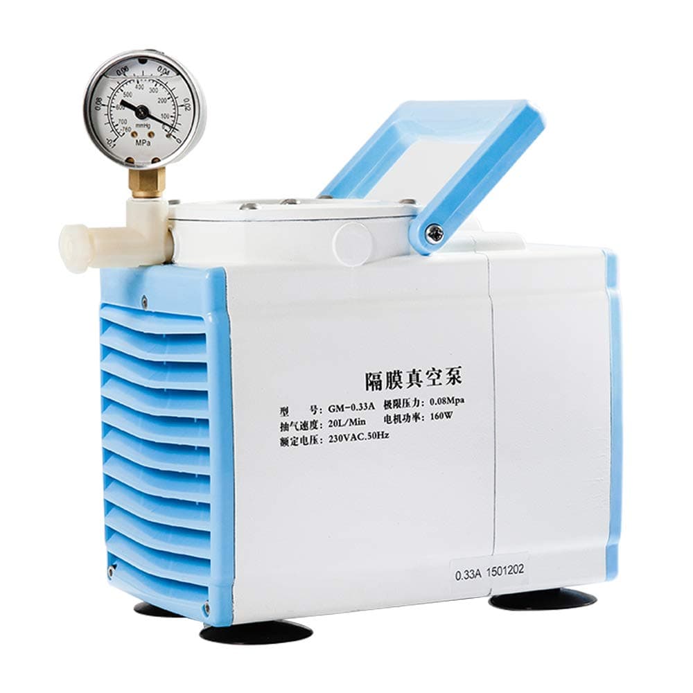 Lab Oilless Diaphragm Vacuum Pump 20 L/Min Single Head Pressure Adjustable Lab Supplies Laboratory Equipment Vacuum Pump, TOPTION GM-0.33A