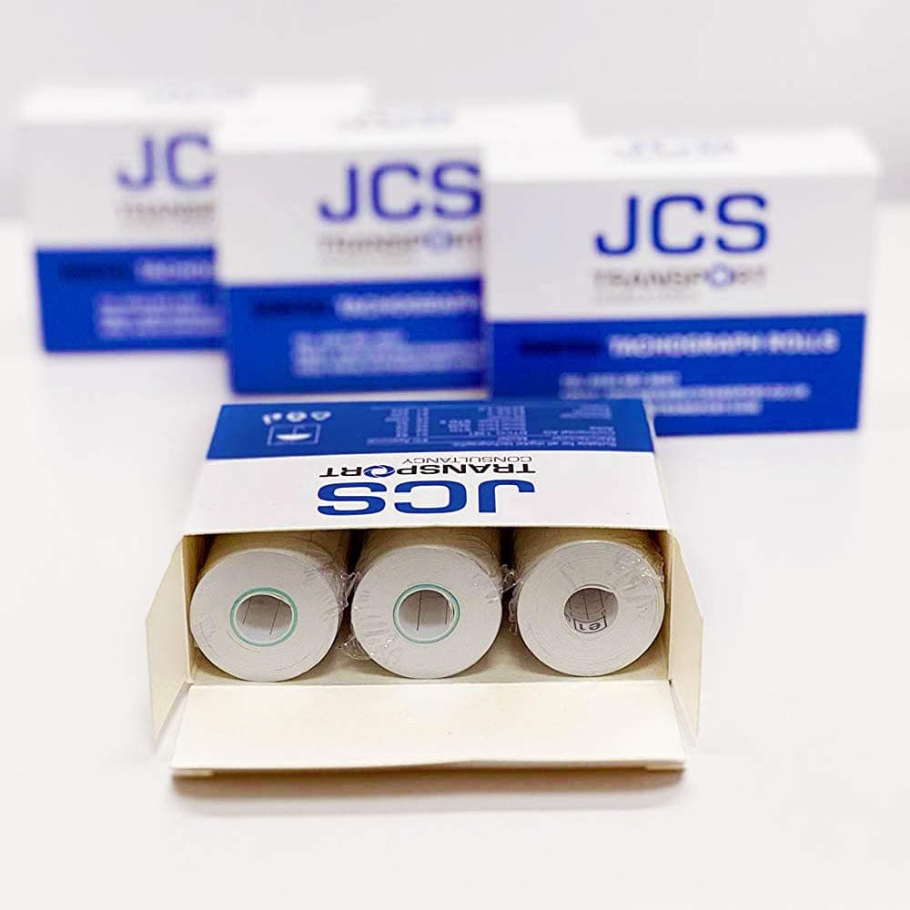 Tachograph Rolls for HGV Digital Tachographs by JCS Transport - 3 Boxes x 3 Tacho Rolls (9 Rolls), EU Approved