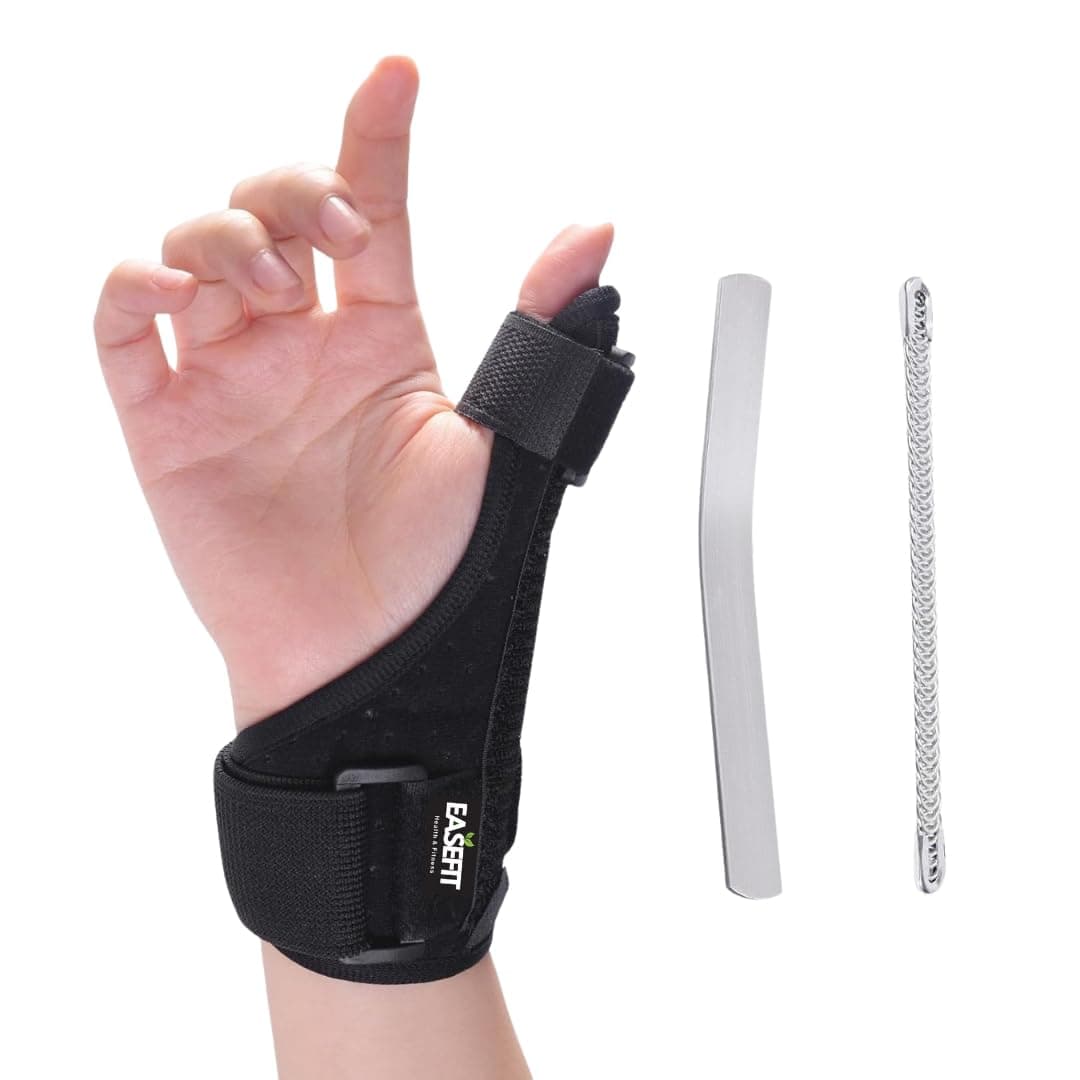 Thumb Splint Support for Carpal Tunnel & Trigger – Thumb Support for Pain Relief with Wrist Wrap|Thumb Brace, Allows Hand Movements - Fits all, for Design for both hand left & Right (BLACK)