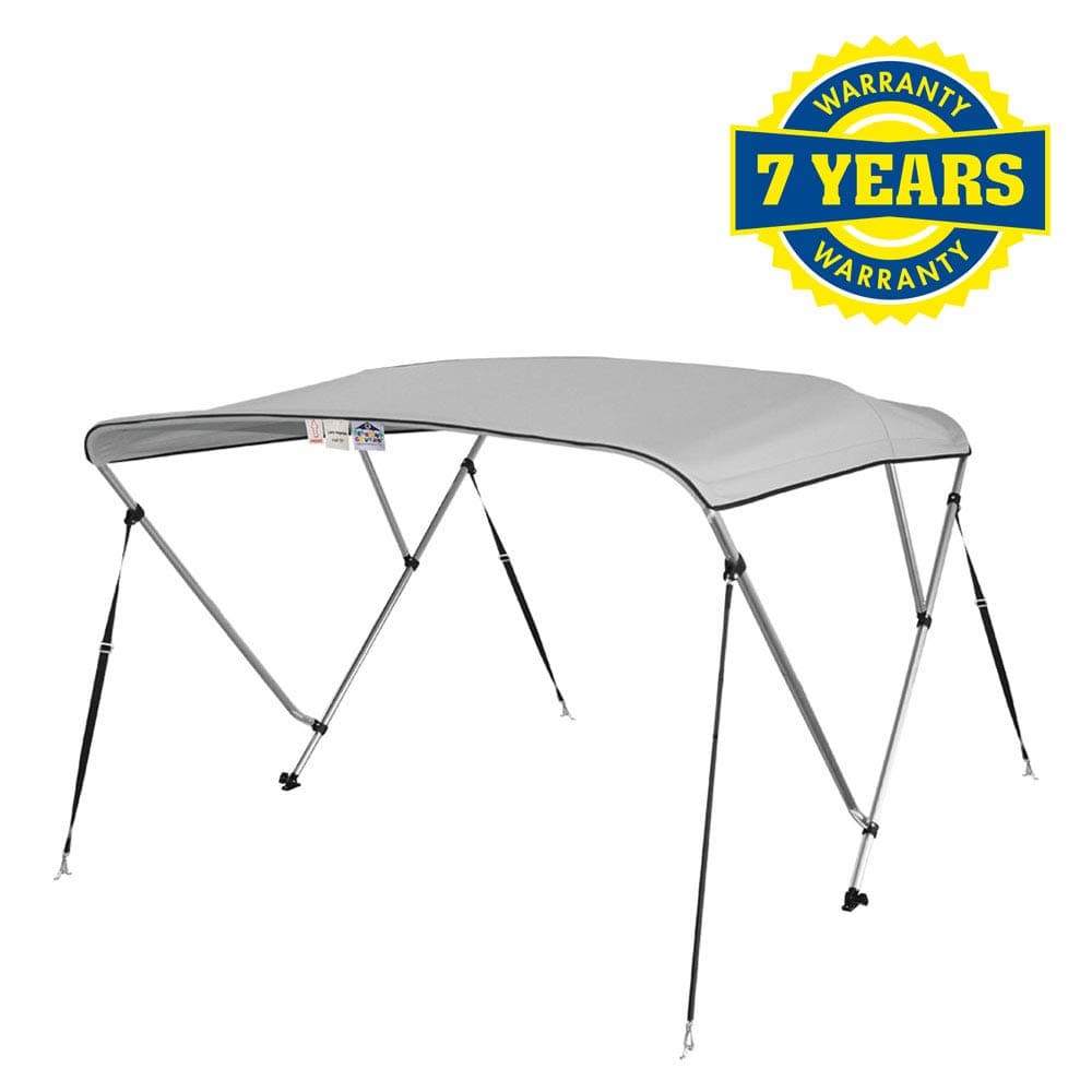 Bimini Tops for Boat Cover 3 Bow 6 ft. Long with Frame Canvas Hardware Kit and Boot 54" H X 79"-84" W 6 ft, Gray