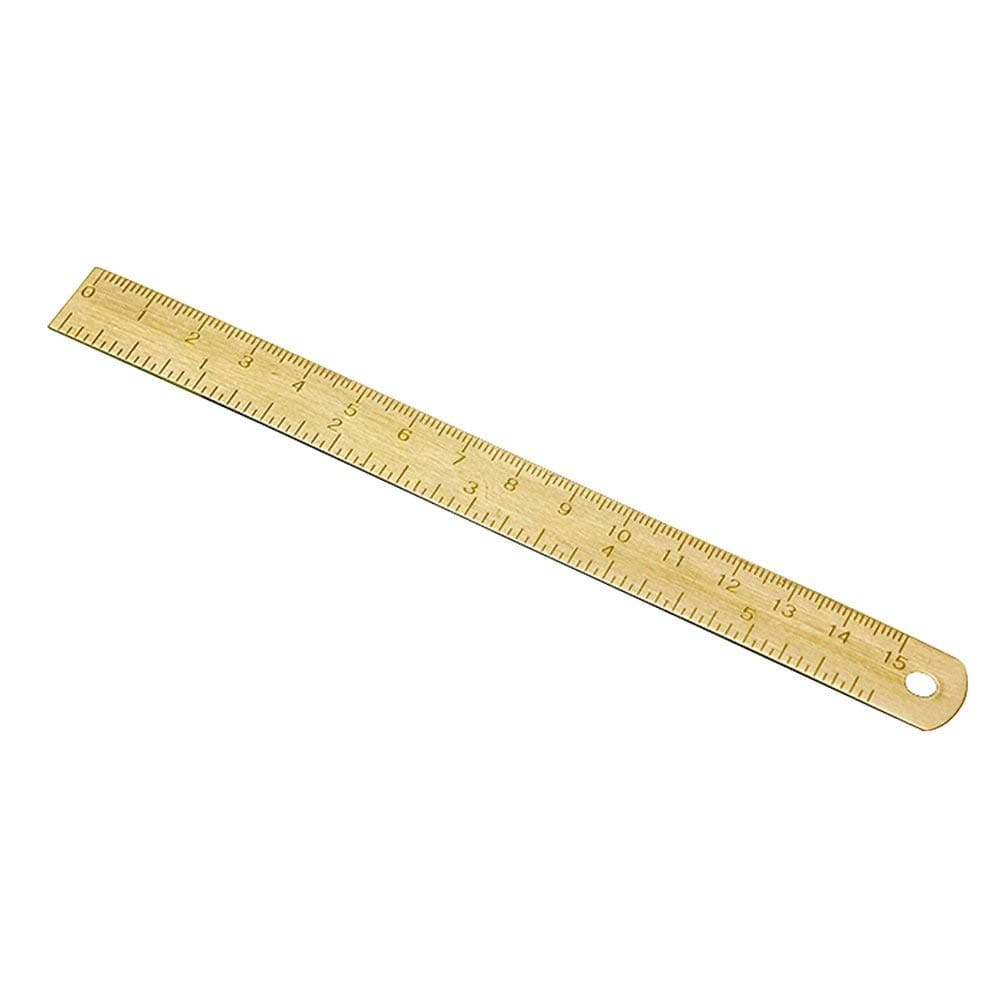 YiKaSin 6 Inch Brass Architect Scale Ruler Handy Straight Ruler Metal Durable Copper Ruler 15cm