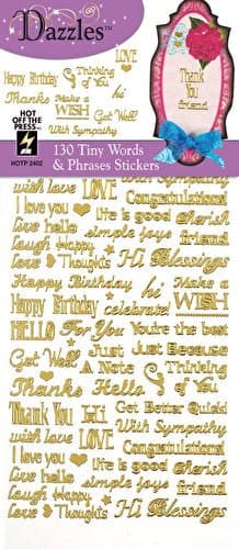 Hot Off The Press - Gold Tiny Words & Phrases Dazzles