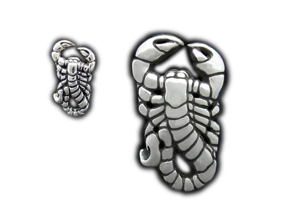 Scorpion Lapel Pin or Scorpion Scorpio Brooch in Sterling Silver Hand Carved & Cast by Paxton