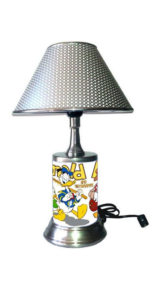 JS Donald Duck Lamp with Shade, Donal Duck and his Nephews - Huey, Dewey, and Louie