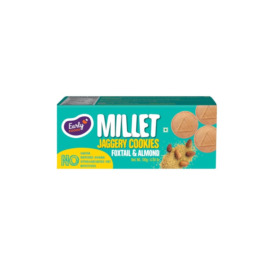 Early Foods Walnut & Foxtail Millet Cookies, Healthy Pregnancy & Breast-Feeding Snack 130G | Millet Biscuits, 130 gram