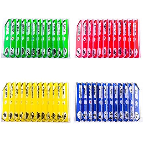 48Pcs Kids Plastic Prepared Microscope Slides of Animals Insects Plants Flowers Sample Specimens, Kids Children Students Enlighten Education Stereo Microscope Slide