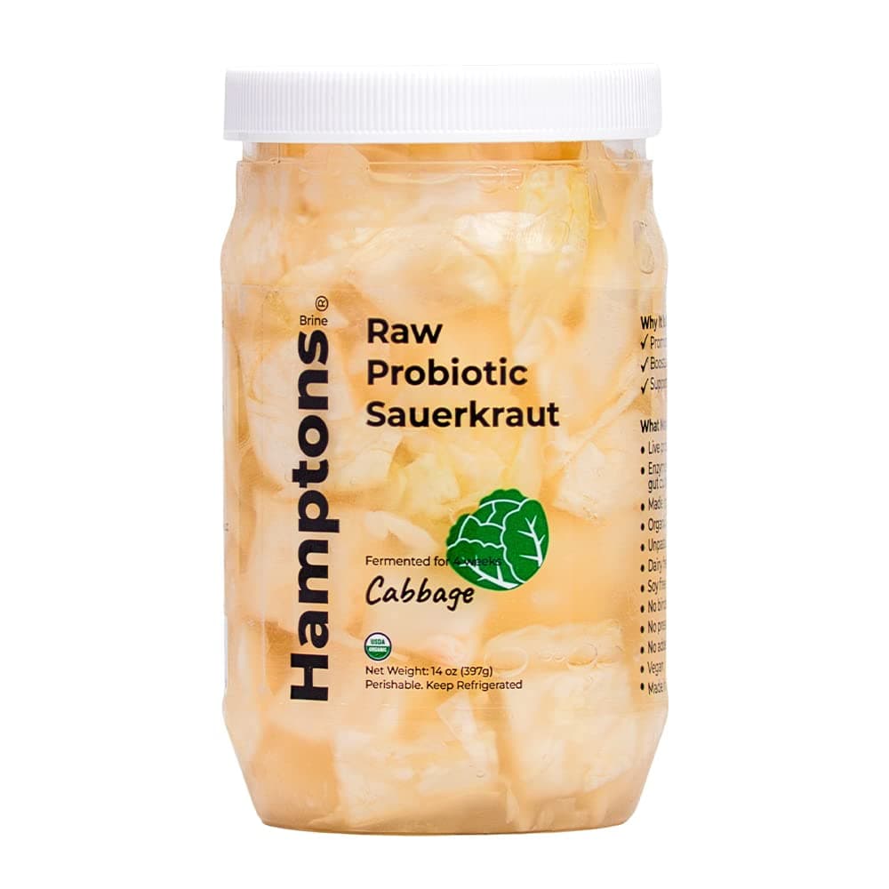 Sauerkraut Chunky: raw, organic, handcut sauerkraut, fermented for 4 weeks, probiotic-rich, gluten-free, dairy-free