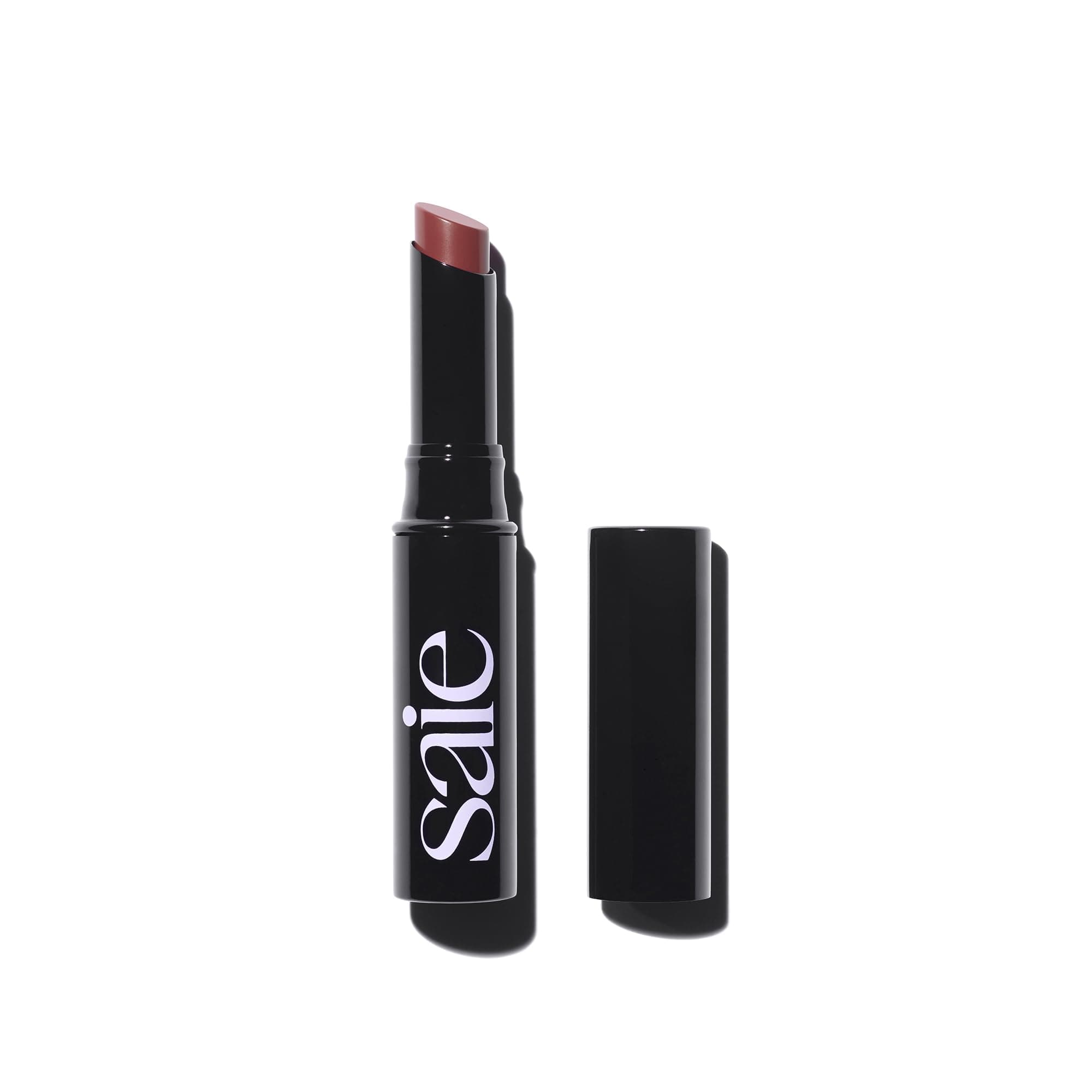 Saie Lip Blur Soft Matte Lipstick - Long Lasting Lipstick with Hydrating, Buildable Coverage - Enriched with Hyaluronic Acid + Softening Jojoba to Nourish Lips - Nouveau (0.09 oz)