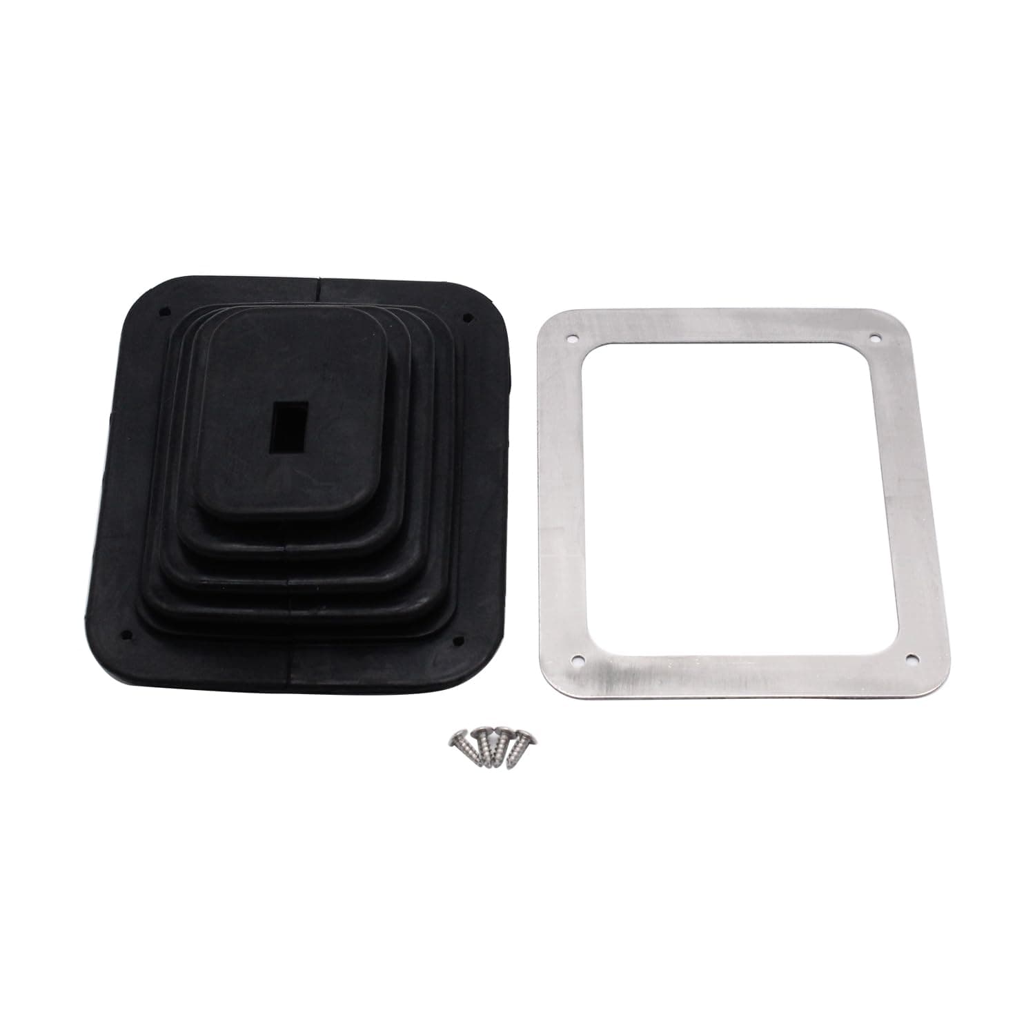 Universal Rubber Shifter Boot Kit With Chrome Plate 5 5/8" X 6 3/4"