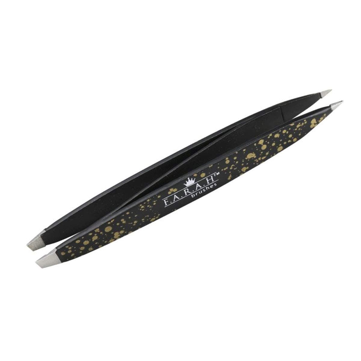 Z-Tweeze Professional Stainless Steel Dual Ended Precision Tweezers Galaxy Gold Style with Slanted and Pointed Tips