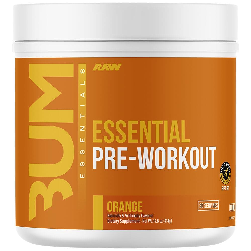 Essential Pre-Workout Powder (Orange) - Chris Bumstead Sports Nutrition Supplement for Men & Women - Preworkout Energy Powder with Caffeine, L-Citrulline, L-Tyrosine, & Beta Alanine Blend