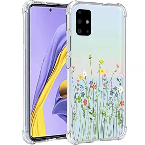 Ruisyi for Galaxy A71 Case, TPU Gasbag Anti-Drop Soft Back Cover Anti-Fall Non-Slip Flexible Rubber Phone Case Shock Absorption Case Cover for Samsung Galaxy A71 (Grass)