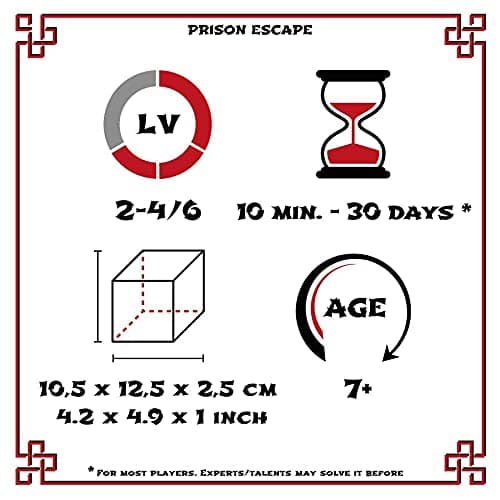 Logica Puzzles Art. Prison Escape - Khun Phaen - Klotski - Brain Teaser in Fine Wood - 16 Games in 1 - Mixed Difficulties