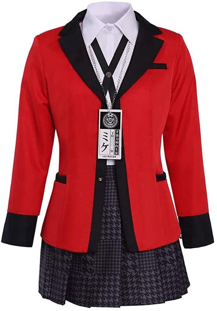 COUCOU AgeAnime Cosplay Costume Suit for Adult Women's School JK Uniform Pleated Skirt Red