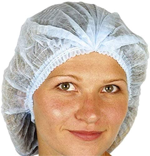 Velishy 100 pcs Disposable Non-woven Bouffant Cap Hair Net Cap ,Elastic Free Size
