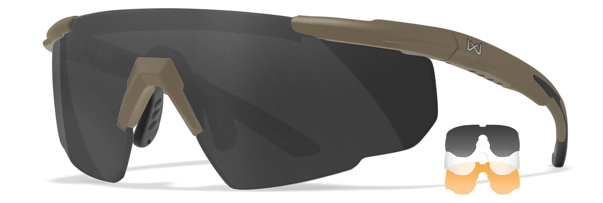 Wiley X │ Unisex │ Outdoor, Tactical Sunglasses │ Wrap Around Frame│ Saber Advanced │ Protective Eyewear │ Interchangeable Lenses