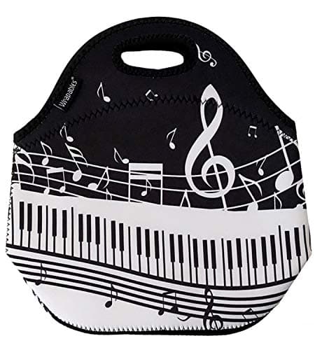 Wrapables Insulated Neoprene Lunch Bag, Musical Notes
