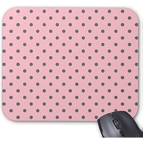 Pink And Gray Polka Dot Pattern Mouse Pad