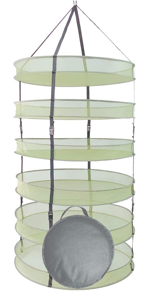 HORTIPOTS Herb Drying Rack Collapsible 2.5 ft Hanging Dry Net Rack for Hydroponic Herb Pot Vegetable Fruit Flower or Clothes Laundry