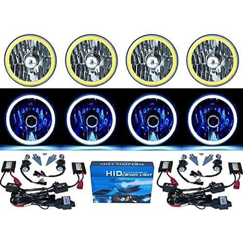 Octane Lighting 5-3/4" White COB SMD LED Halo Angel Eye 6000k 6k Hid Light Bulbs Headlights Set (IMG-001-L-W)