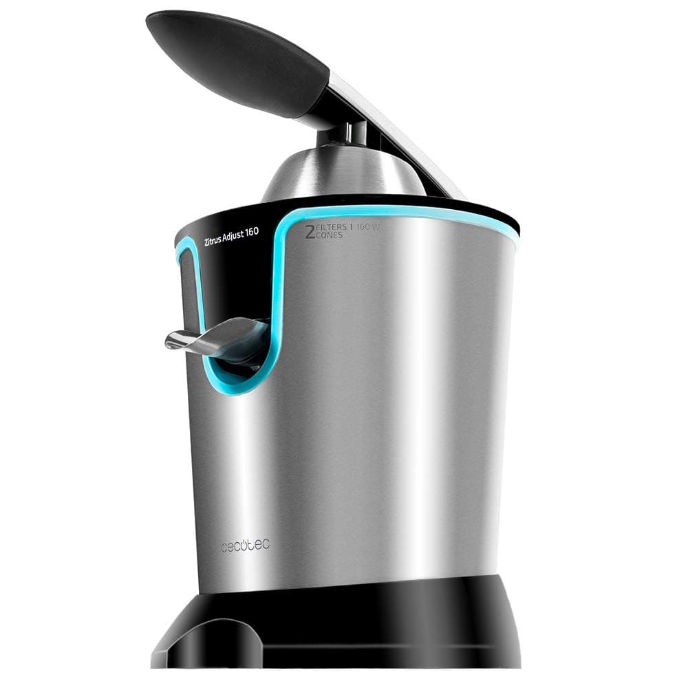 Pulp 160 W of Power. Includes Filter Regulator Adjustable Arm for Electric Citrus Juicer, Stainless Steel Filter and Two Detachable Cones. Zitrus Adjust 160 (Black) (Black)