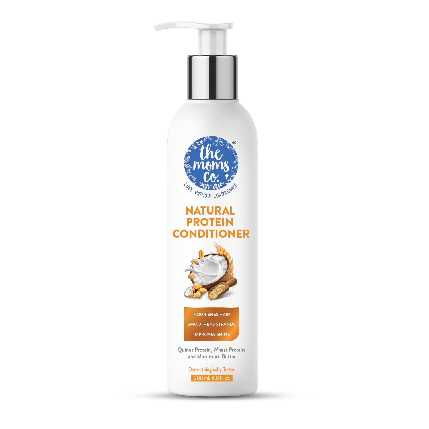 The Moms Co. Natural Protein Conditioner with Wheat & Silk Proteins Argan Oils Murumuru Seed Butter For Nourishes Smoothens & Repairs- (200 ml)