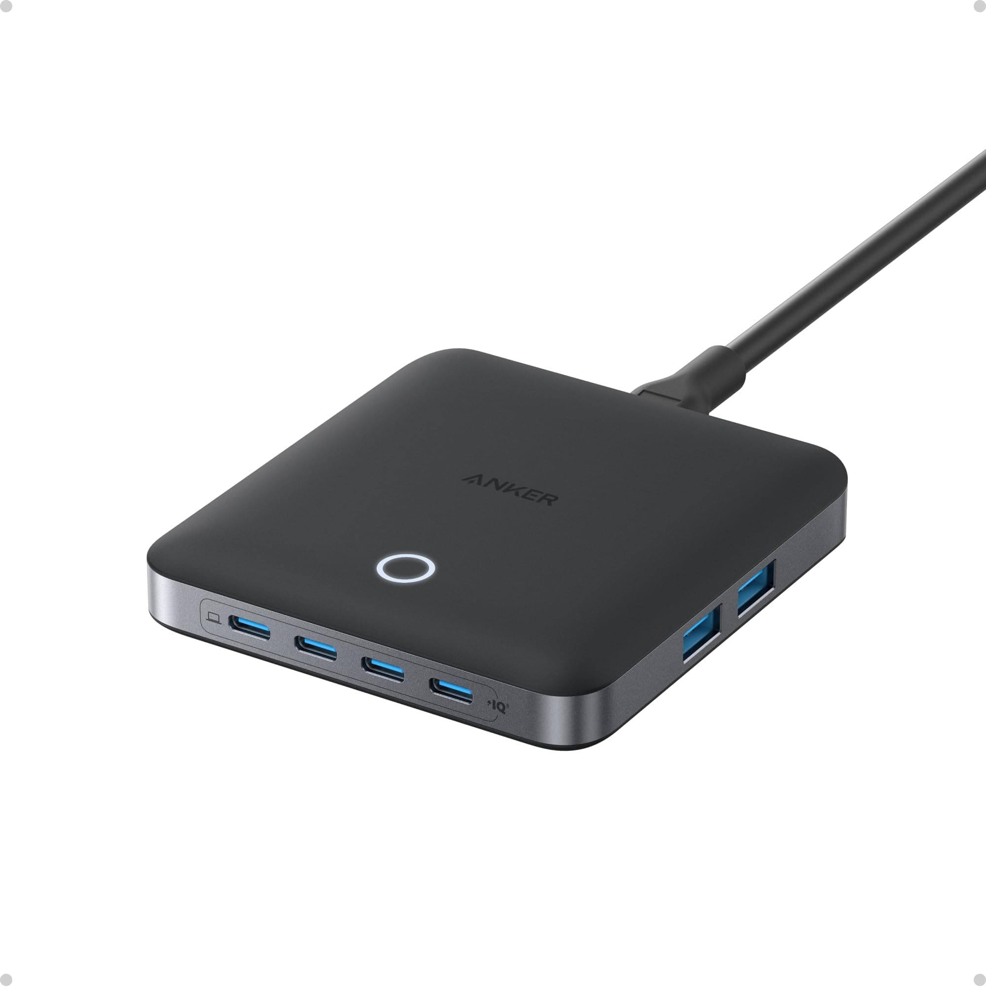 Anker Nano Charger, 6-Port Charging Station with Ultra-Fast 130W Output, 4 USB C, 2 USB A Ports, Compact and Stylish, For iPhone 17/16/15 Series, iPad, MacBook, Pixel, Galaxy, and More(Non-Battery)