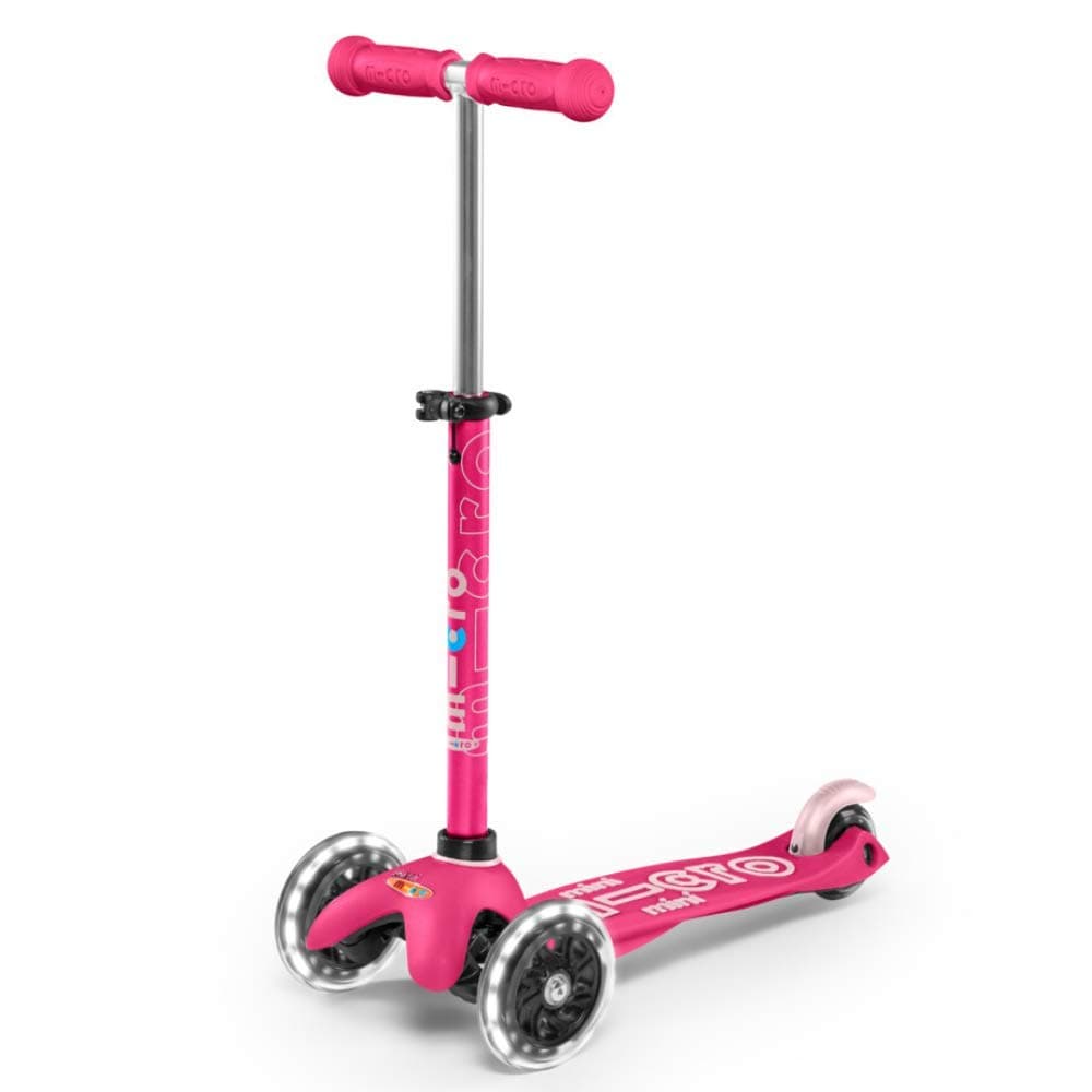 Micro Scooters | Mini Micro Deluxe LED Children's Scooter | Handlebar Adjustable | Light Up Wheels | Boys & Girls