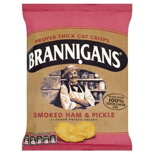 Brannigans from McCoy's Smoked Ham & Pickle Flavour Potato Chips 40g - Pack of 36