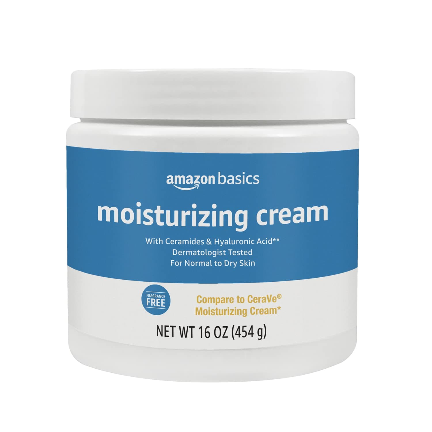 Moisturizing Cream for Face and Body, Fragrance-Free, with Ceramides, Hydrating for Dry Skin, 16 Ounces, 1-Pack