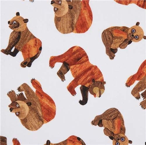 animal fabric, Design: Eric Carle, Brown Bear, Brown Bear, What do You See?' (per 0.5 yard unit)