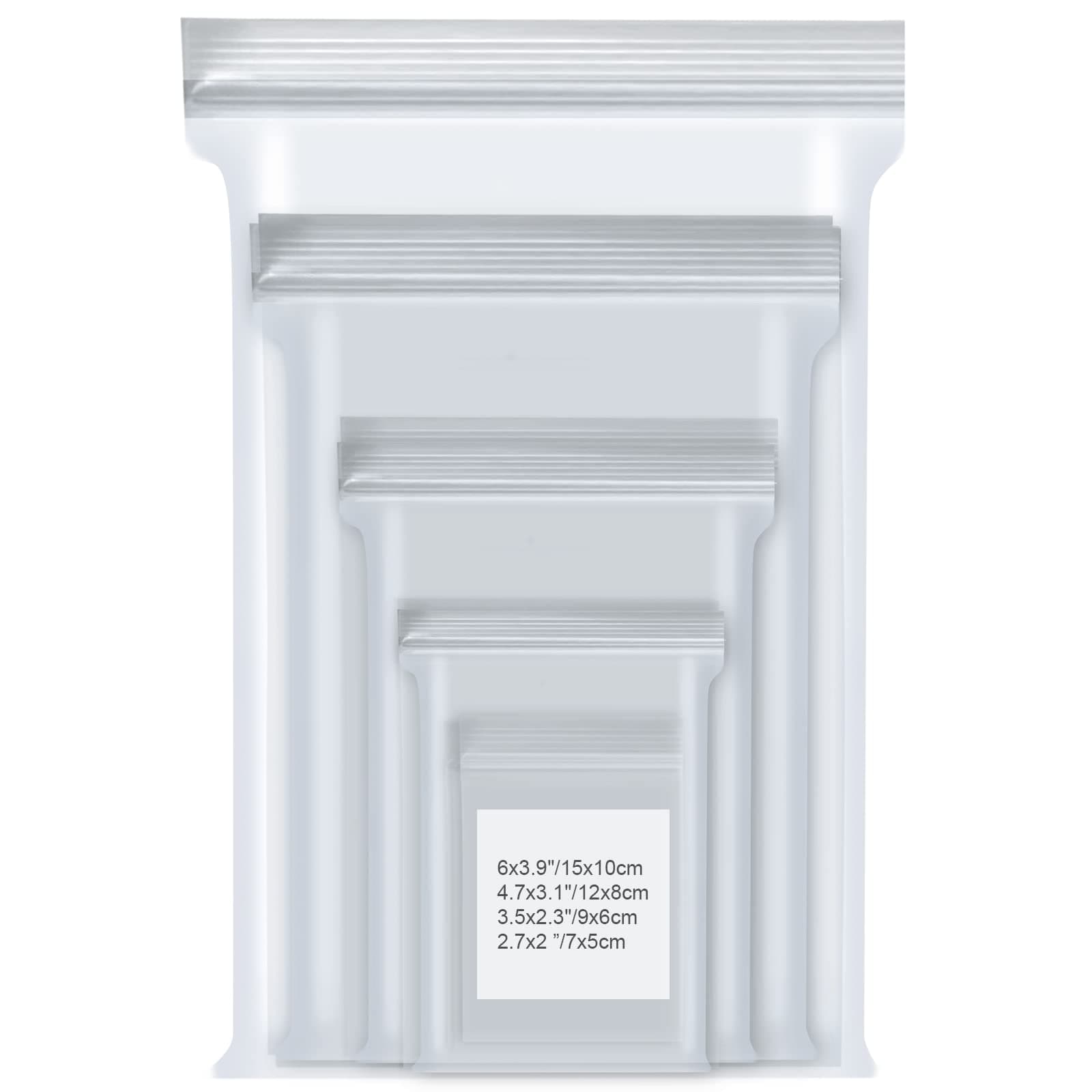 400 Pcs Small Plastic Bags, Resealable Clear Jewelry Bags, Small Baggies, Poly Reclosable Mini Bag, 4 Assorted Sizes 6x3.9 4.7x3.1 3.5x2.3 2.7x2IN, 2 Mil Zipper Bag for Jewelry Pill Packaging VOPTON