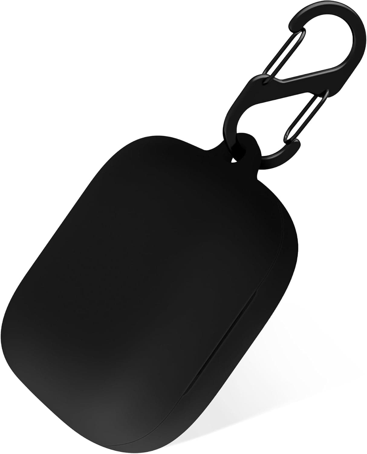 Soft Silicone Case Compatible with EarFun Air Pro 4 Wireless Earbuds, Full-Body Protection Cover with Anti-Lost Keychain (Black)