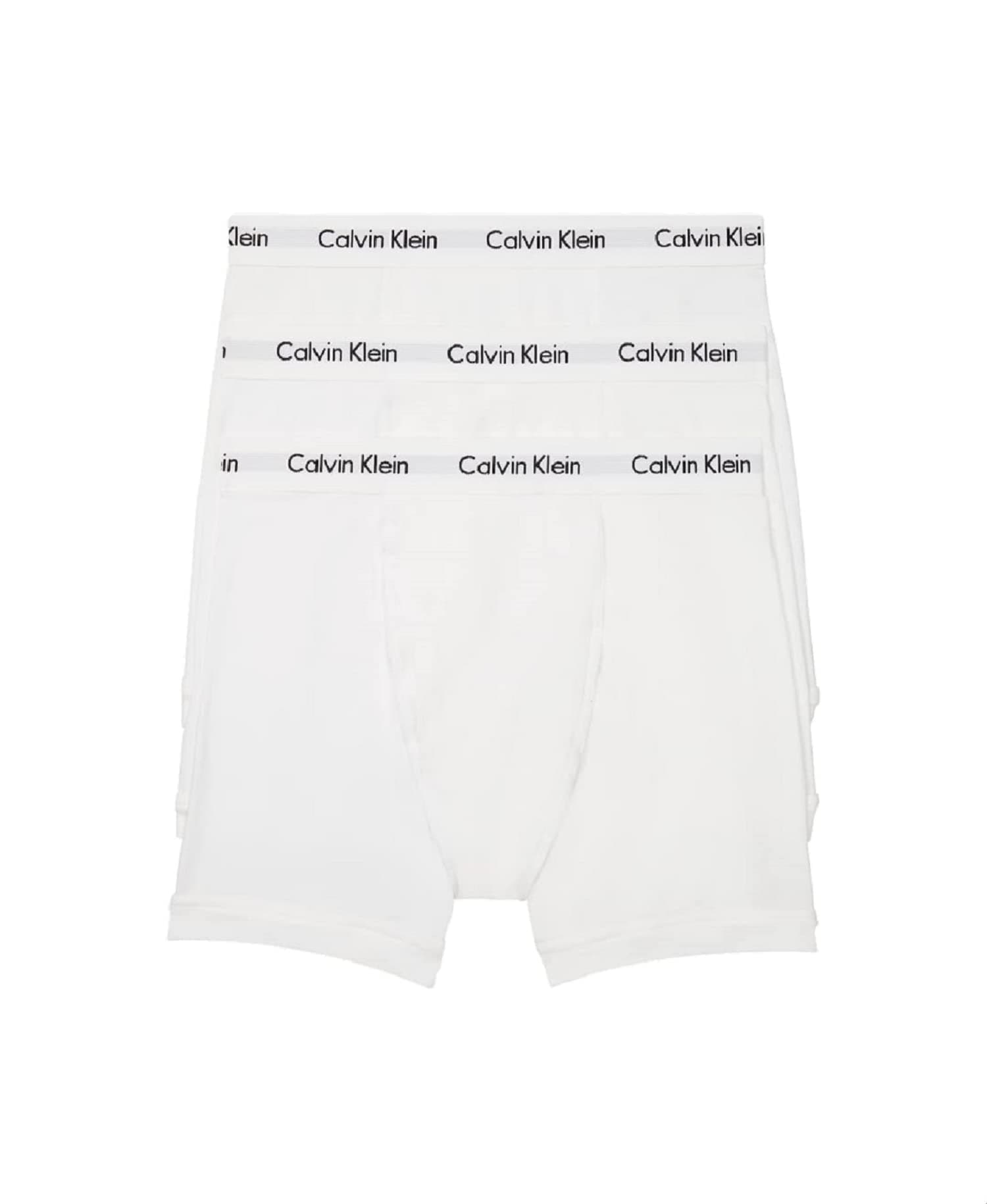 Calvin Klein Boxer Shorts (NB2616) Men's 3-Piece Set, Long Boxers, Solid Color, Logo, Long Length, 3-Piece Set, Black, White, CK Underwear, Men's Underwear, S, White Set