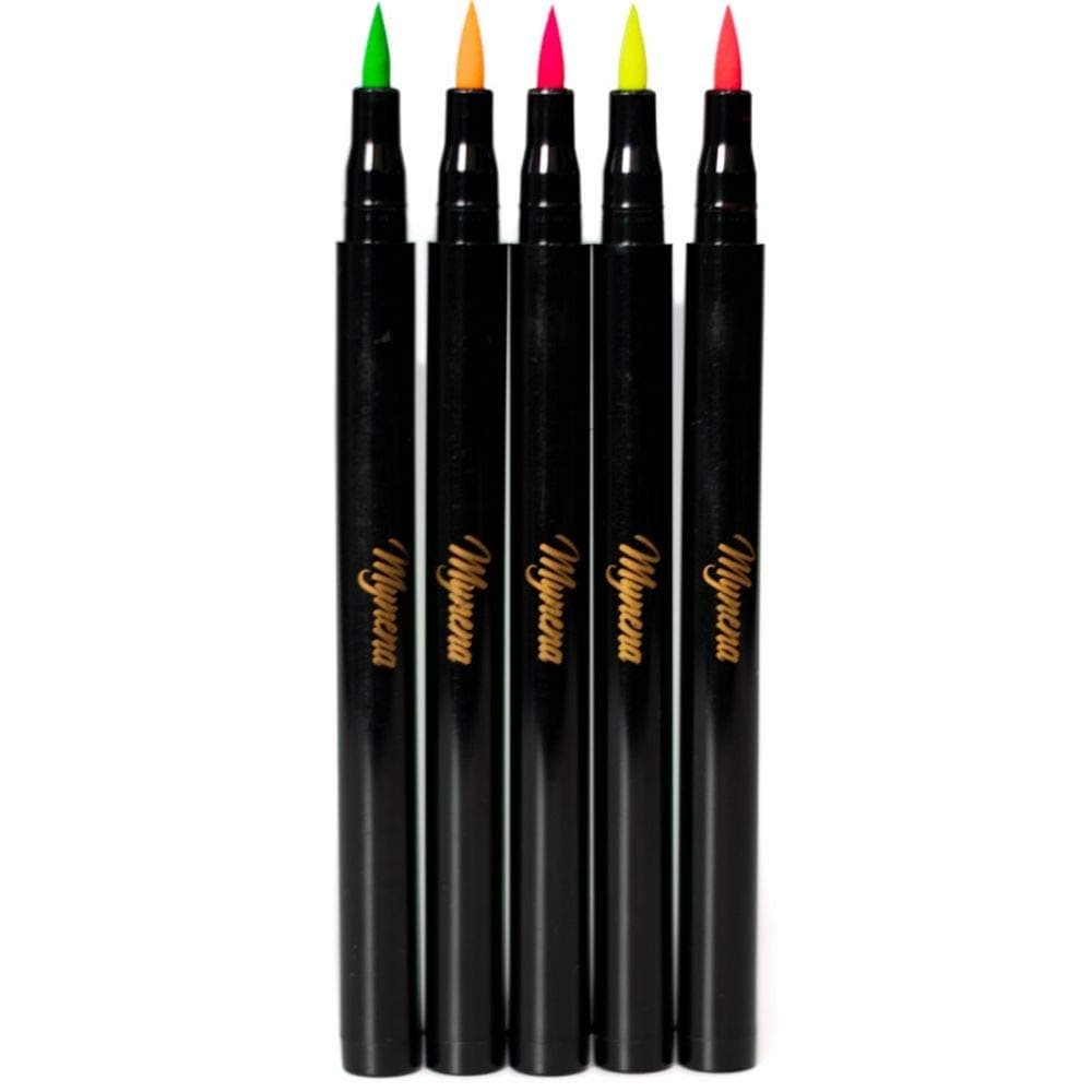 Neon Liquid Eyeliner Gel Pen Set of 5 Bright Colors Long Lasting Waterproof Smudge-proof