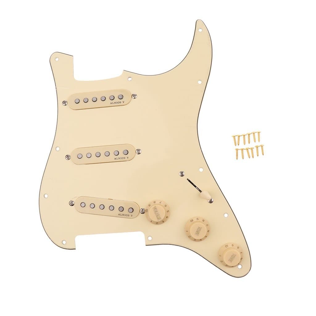 Flyinghedwig Classic Prewired Loaded SSS Pickguard Alnico V Pickups for Fender ST Guitar