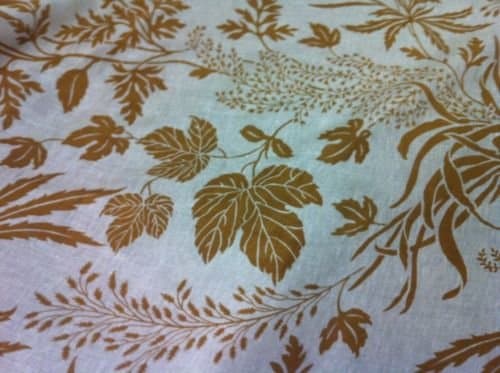 Natural/brown 100% Linen Floral Fabric 54" By the Yard