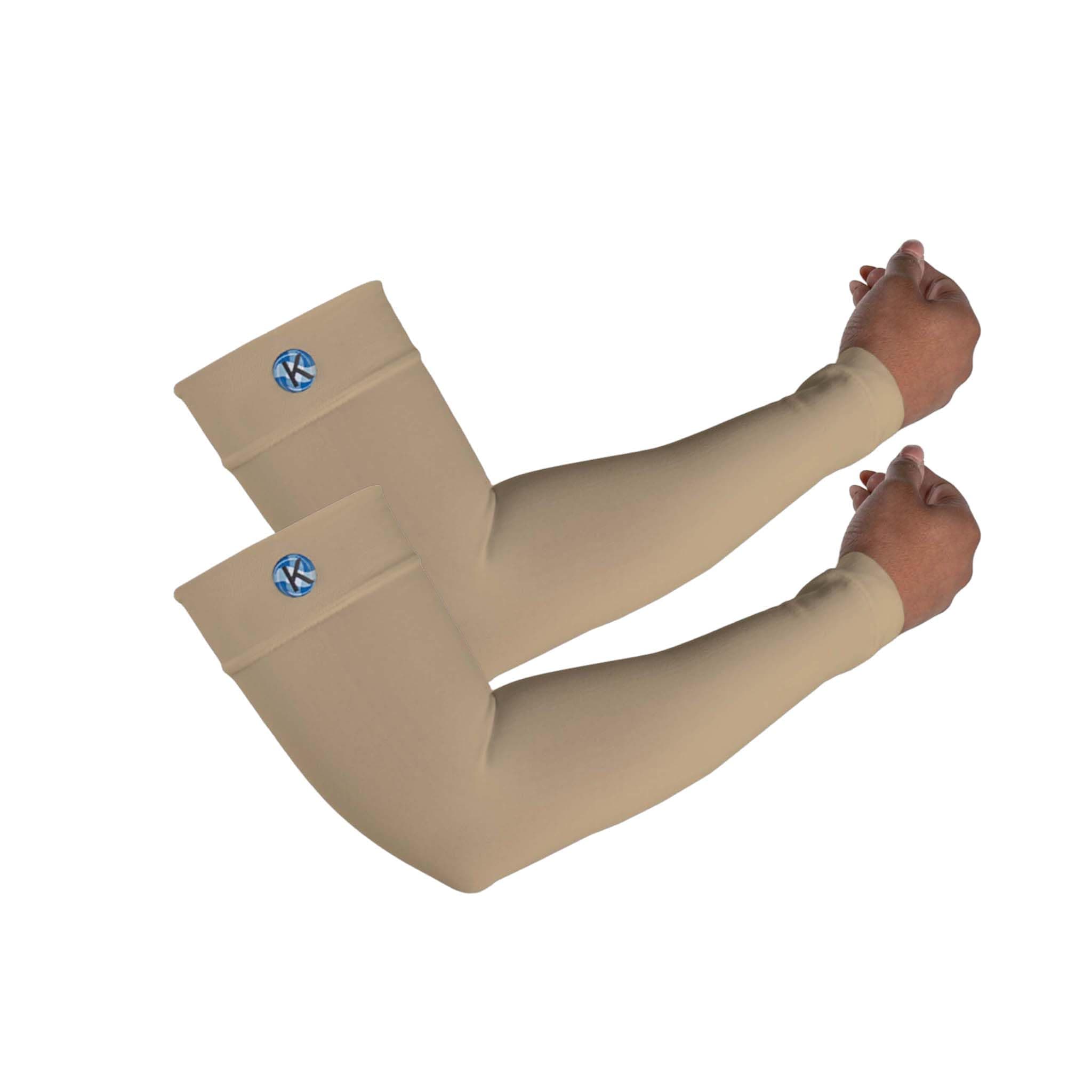 True Graduated Compression Arm Sleeves Therapeutic Support for Arm Muscles for Men & Women | Moisture Wicking, Fabric | UV Sun Screen | ONE Pair (Available in Sizes S,M,L,XL)