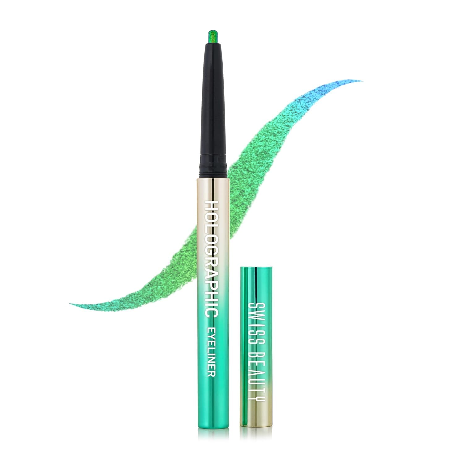 Holographic Shimmery Pencil Eyeliner – Waterproof, Smudge-Proof & Long-Lasting Creamy Formula with Multichrome Effect, Easy Glide, Shade: Coloured Earth, 0.2 g