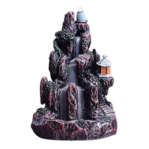 Vaorwne Mountain River Handicraft Incense Holder Backflow Ceramic Burner Censer Art-2